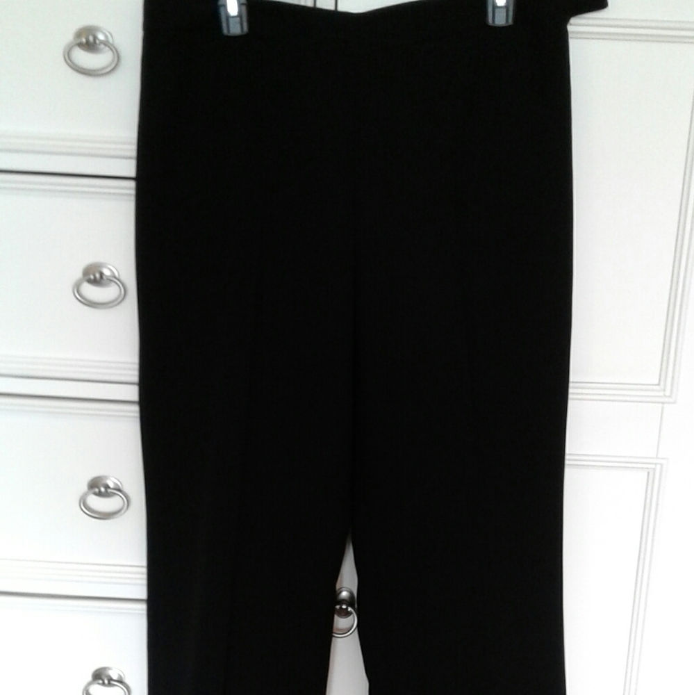 Black lined crepe trousers